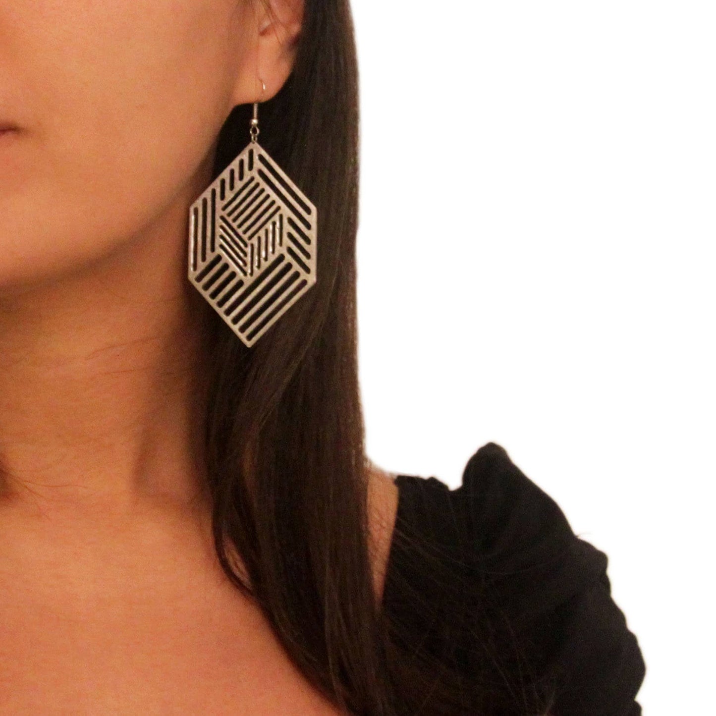 Stainlesss Steel Cube Earrings