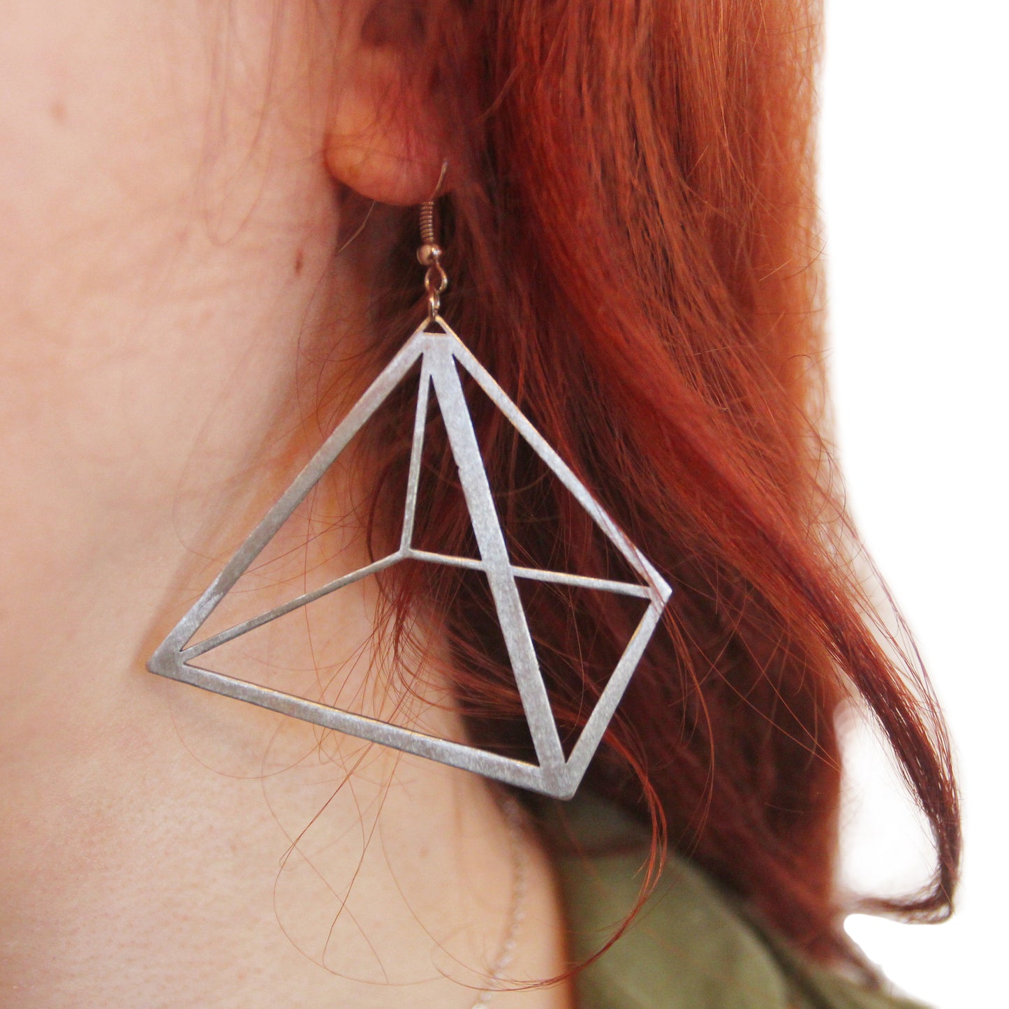 Stainless Steel Pyramid Earrings