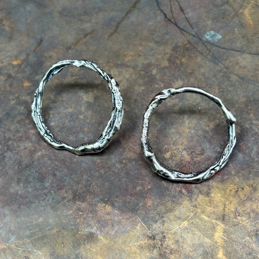 Textured Hoop Studs
