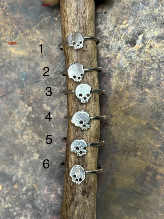 Tiny Skull Rings - Silver
