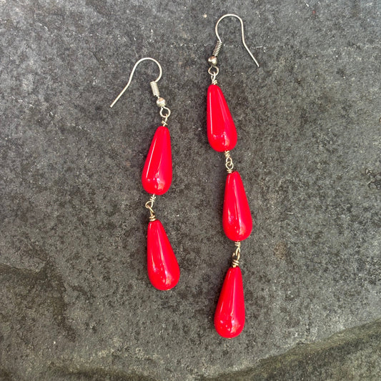 Scarlet Cascade Earrings
