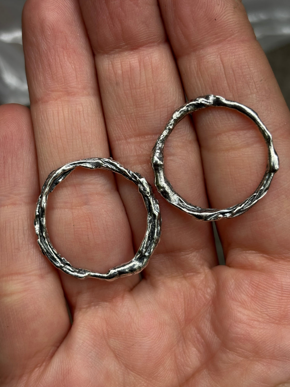 Textured Hoop Studs