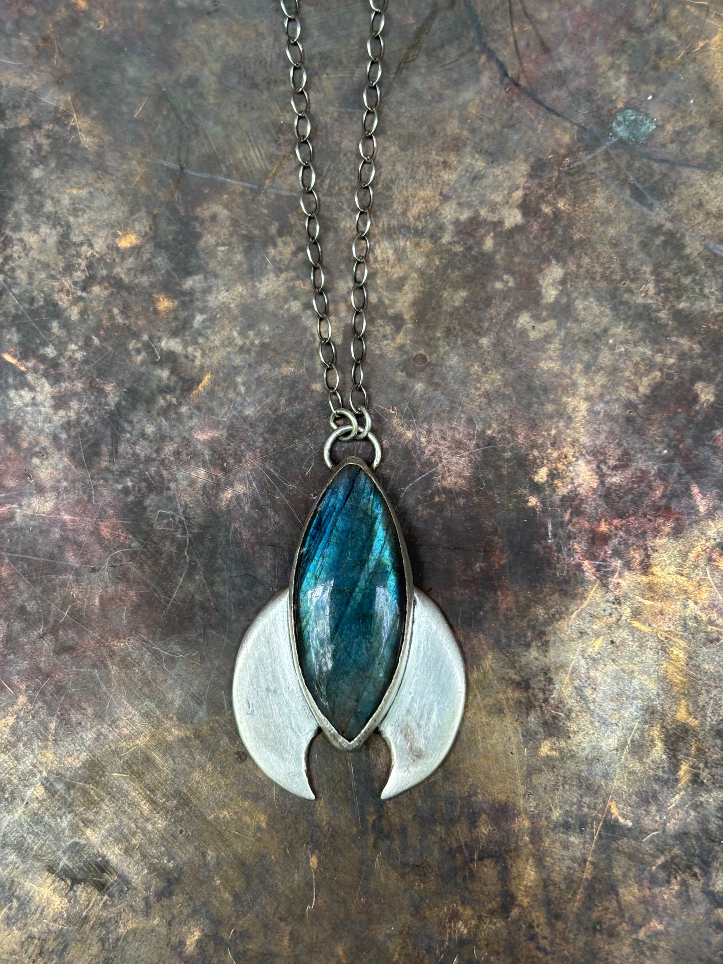Labradorite Spaceship Necklace