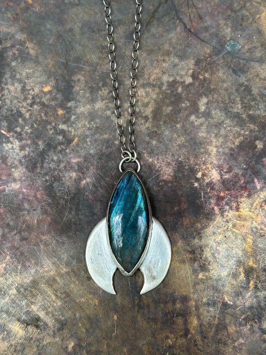 Labradorite Spaceship Necklace