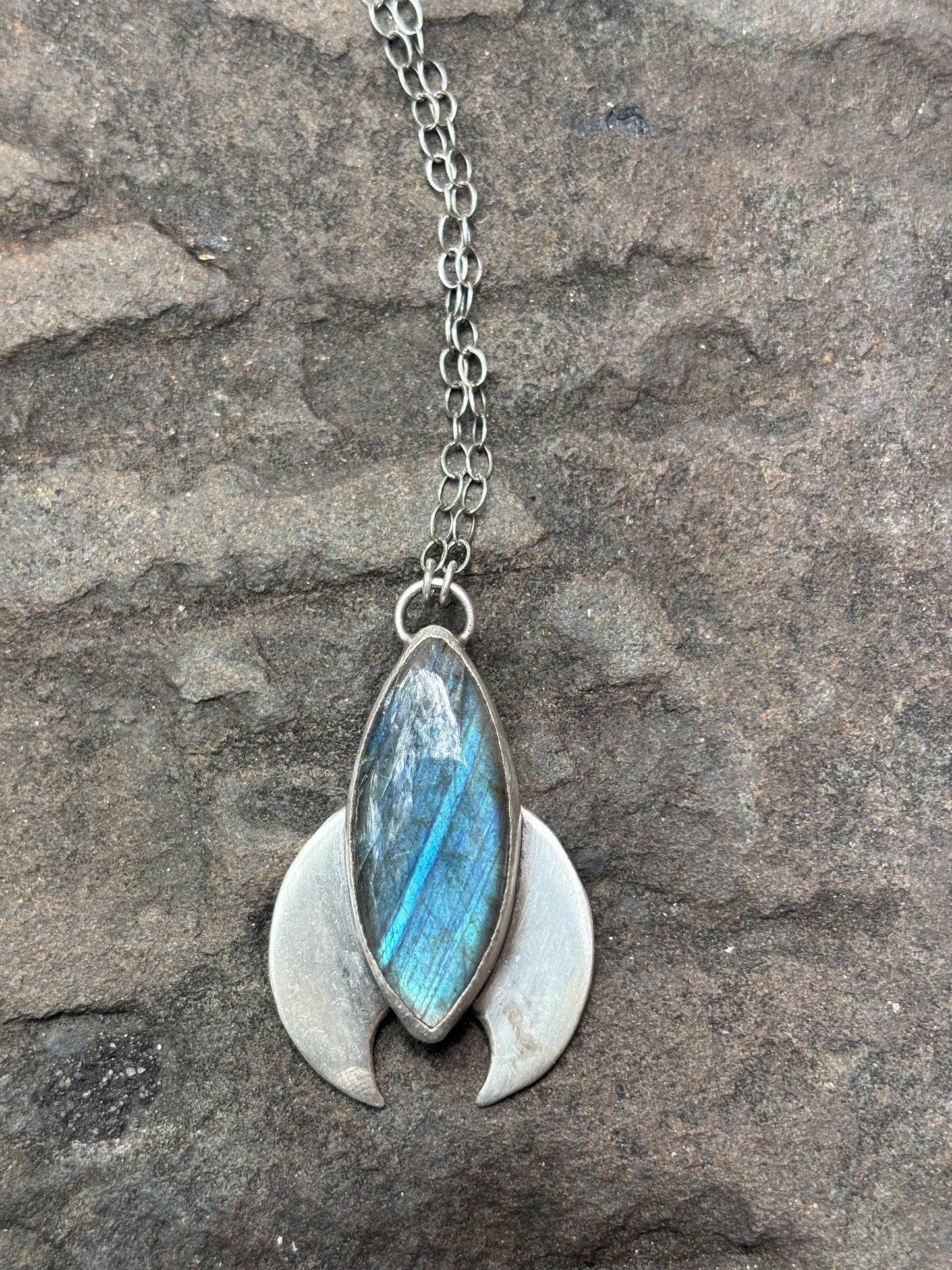 Labradorite Spaceship Necklace