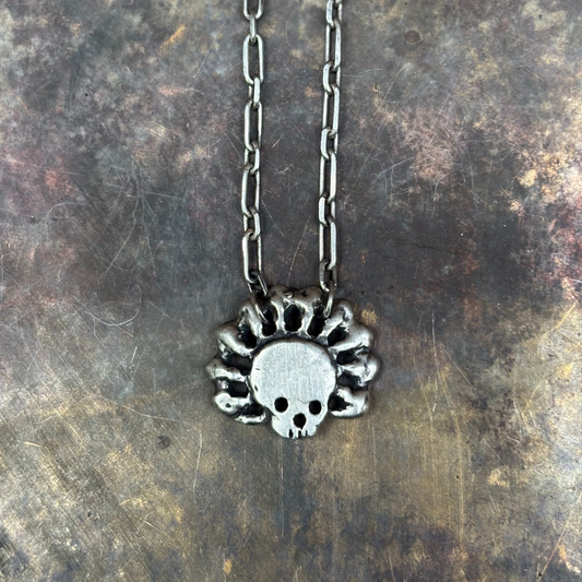 Tiny Skull Crown Pendant
