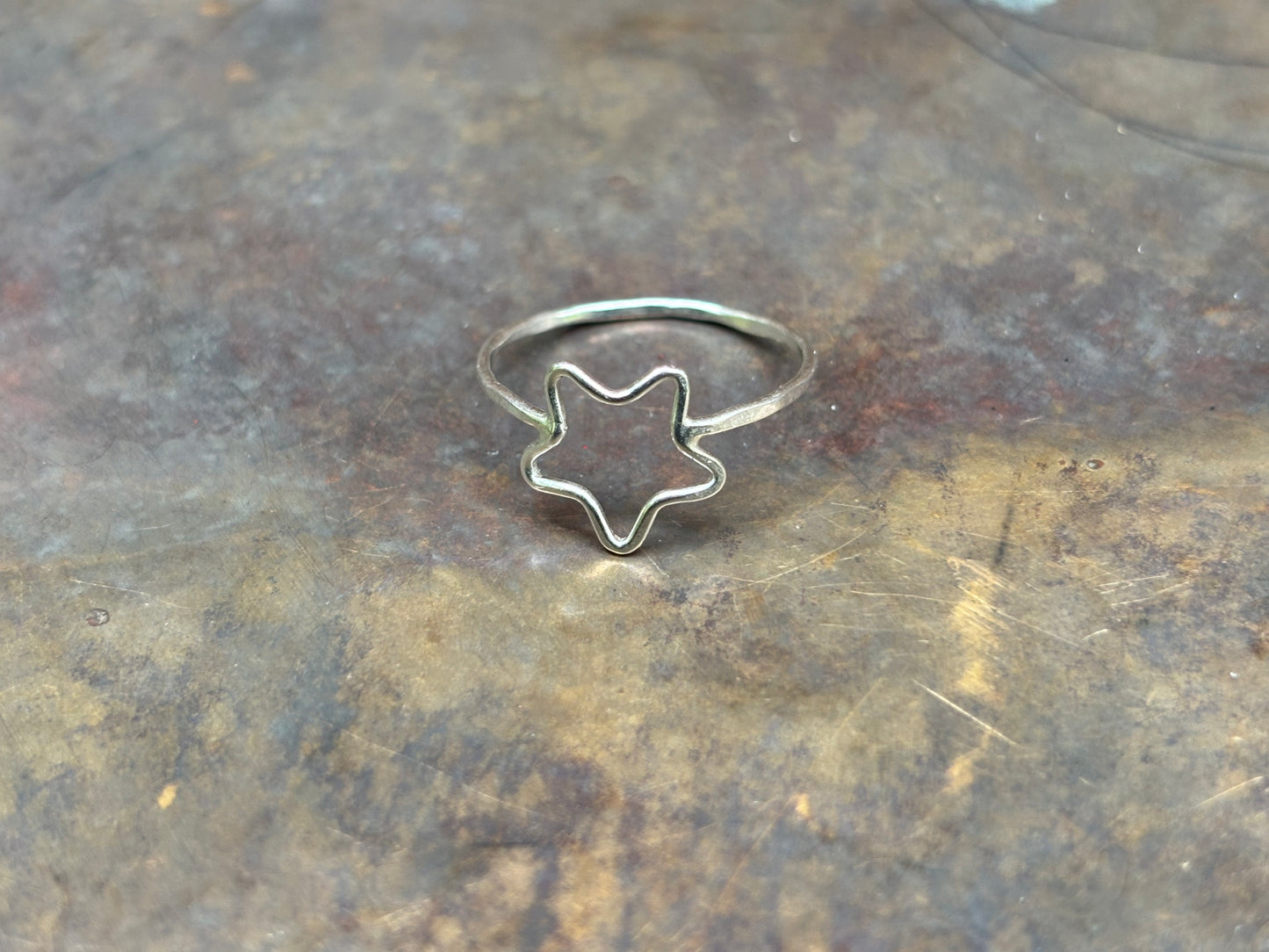 Hollow Silver Star Ring