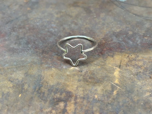 Hollow Silver Star Ring