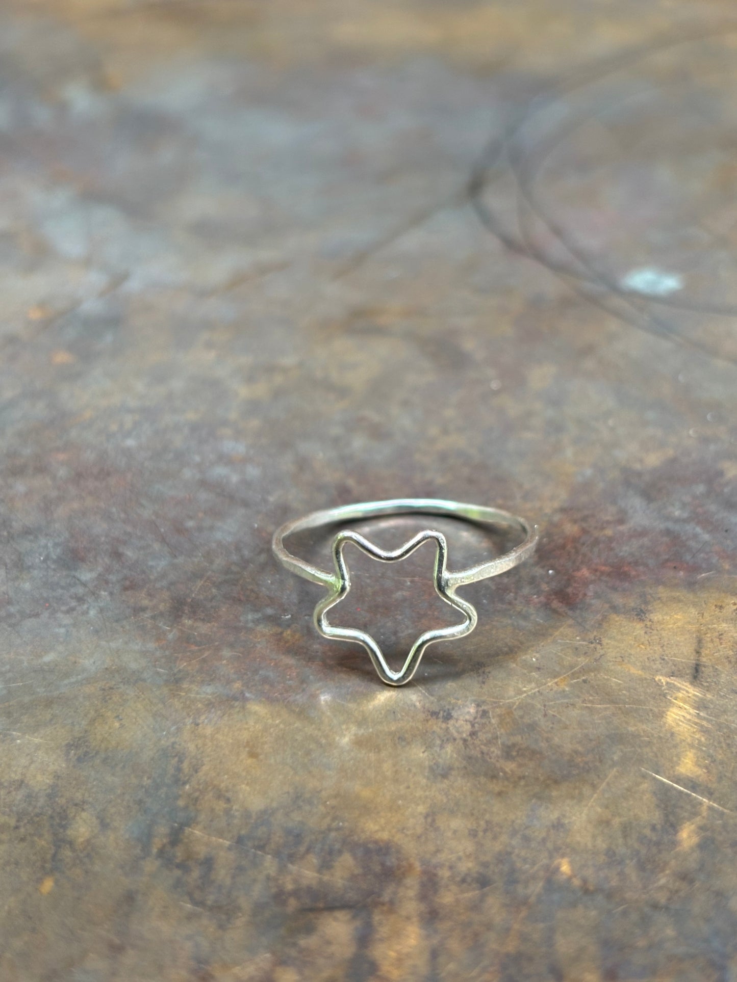 Hollow Silver Star Ring
