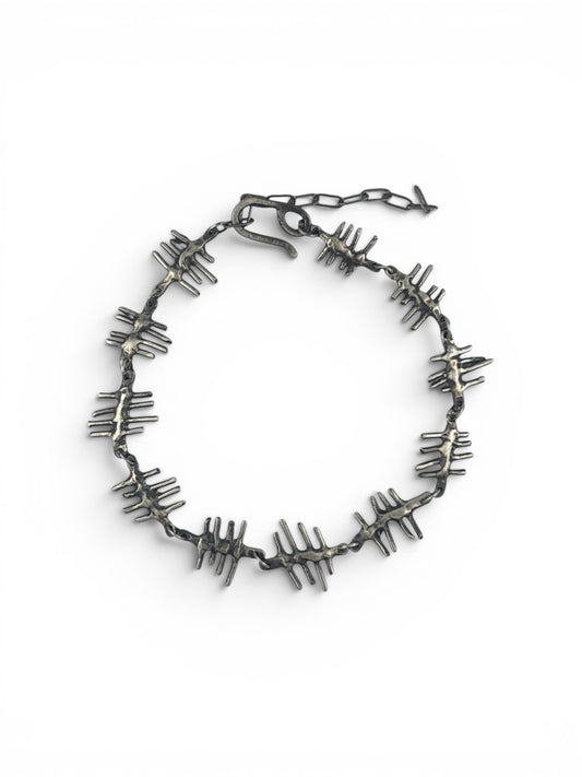 Tally Marks Bracelet - Sterling Silver, Handmade