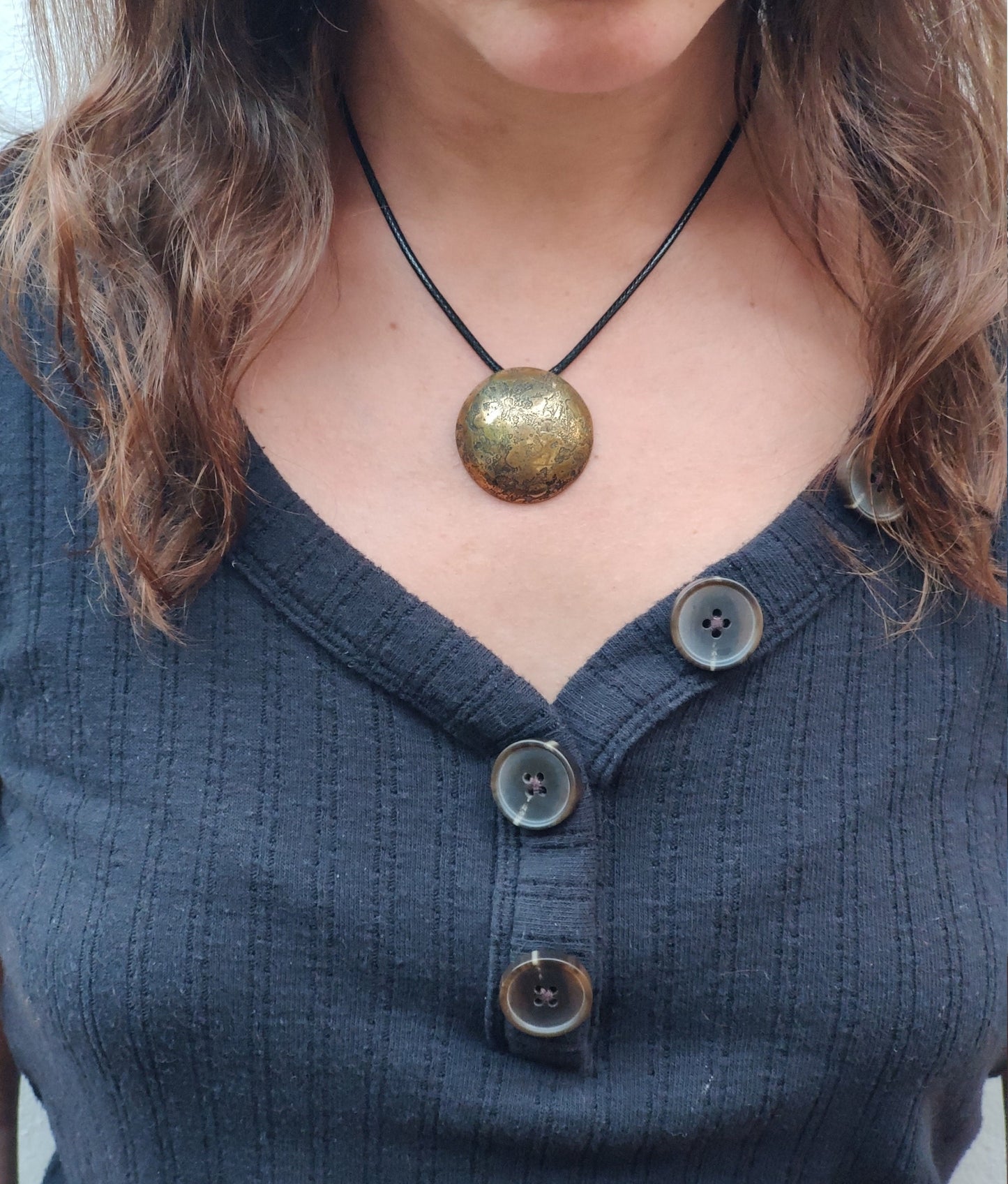 Full Moon Brass Necklace