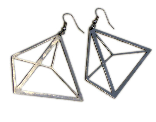 Stainless Steel Pyramid Earrings