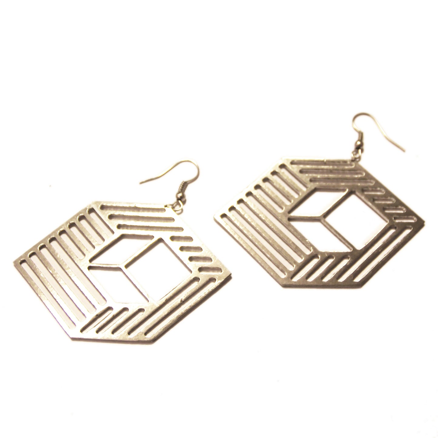 Cube Earrings - Stainless Steel - Sol LeWitt inspired earrings